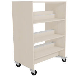 Rayonnage HARMONY double face mobile 6 tablettes mélaminé - L90xP63xH120 cm