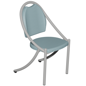 Chaise 280 assise et dossier en tissu enduit piètement aluminium époxy - T6