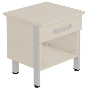 Chevet CUBIK 1 tiroir mélaminé piètement époxy - L45xP40,5xH47,5 cm