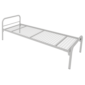 Lit MÉTIS époxy sommier treillis H36 cm - 90x190 cm - Gris alu RAL 9006