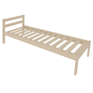 Lit VERCORS II tête de lit 2 traverses bois sommier à lattes rigides H34 cm - 90x190 cm