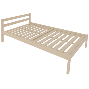 Lit VERCORS II tête de lit 2 traverses bois sommier à lattes rigides H34 cm - 140x200 cm