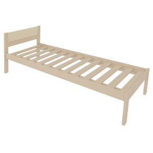 Lit VERCORS II tête de lit panneau mélaminé et bois sommier à lattes rigides H34 cm - 90x190 cm