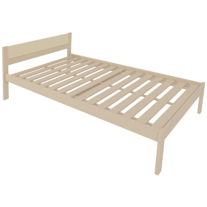 Lit VERCORS II tête de lit panneau mélaminé et bois sommier à lattes rigides H34 cm - 140x190 cm