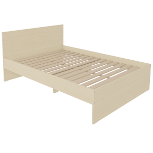 Lit HABITAT tête de lit haute mélaminé sommier à lattes rigides H34 cm - 140x200 cm