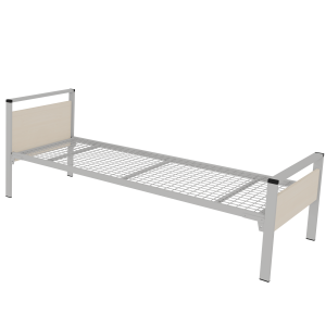 Lit CUBIK mélaminé piètement époxy - sommier treillis - 90x190 cm