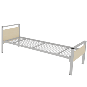 Lit CUBIK mélaminé piètement époxy - sommier treillis - 90x190 cm