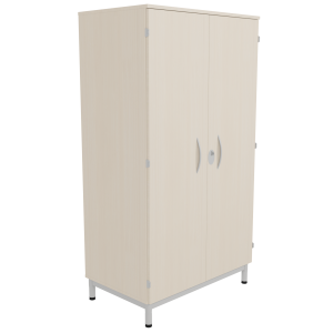 Armoire MÉTIS 2 portes moraillon 1/2 penderie et lingerie mélaminé et piètement époxy - L99xP64xH183 cm