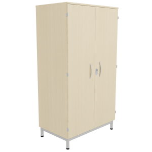 Armoire MÉTIS 2 portes moraillon 2x1/2 penderie et lingerie mélaminé et piètement époxy - L99xP64xH183 cm