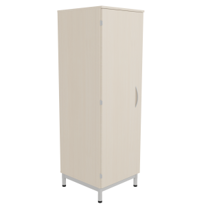 Armoire MÉTIS 1 porte niche à droite 1/2 penderie et lingerie mélaminé et époxy - L66xP64xH183 cm