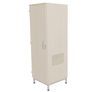 Armoire MÉTIS 1 porte moraillon niche à droite 1/2 penderie et lingerie mélaminé/époxy - L66xP64xH183 cm
