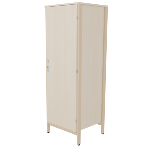 Armoire VERCORS II 1 porte moraillon ouverture gauche 1/2 penderie/lingerie mélaminé/bois - L65xP61xH185 cm