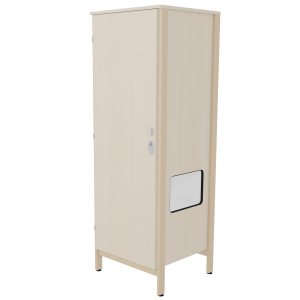 Armoire VERCORS II 1 porte moraillon niche à droite 1/2 penderie/lingerie mélaminé/bois - L65xP61xH185 cm