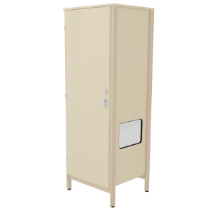 Armoire VERCORS II 1 porte moraillon niche à droite 1/2 penderie/lingerie mélaminé/bois - L65xP61xH185 cm