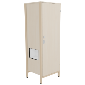 Armoire VERCORS II 1 porte moraillon niche à gauche 1/2 penderie/lingerie mélaminé/bois - L65xP61xH185 cm