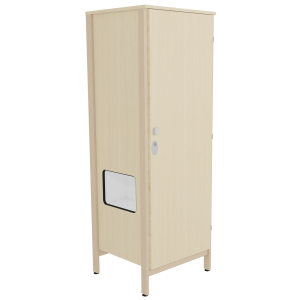 Armoire VERCORS II 1 porte moraillon niche à gauche 1/2 penderie/lingerie mélaminé/bois - L65xP61xH185 cm