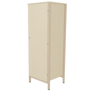 Armoire VERCORS II 1 porte charnière à droite 1/2 penderie et lingerie mélaminé et bois - L65xP61xH185 cm
