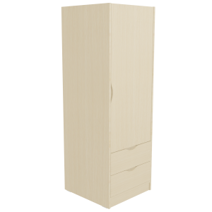 Armoire HABITAT 1 porte charnière à droite 1/2 penderie et lingerie avec tiroir mélaminé - L59xP61xH240 cm