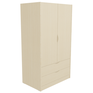 Armoire HABITAT 2 portes 1/2 penderie et lingerie avec tiroir mélaminé - L99xP61xH176 cm