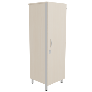 Armoire CUBIK 1 porte moraillon charnière à droite 1/2 penderie et lingerie mélaminé et époxy - L60xP60xH184 cm