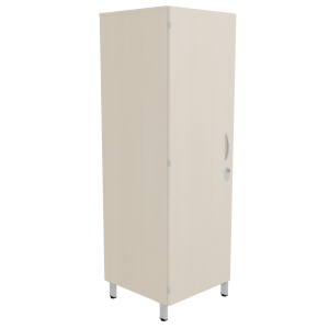 Armoire CUBIK 1 porte moraillon charnière à gauche 1/2 penderie et lingerie mélaminé et époxy - L60xP60xH184 cm