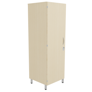 Armoire CUBIK 1 porte moraillon charnière à gauche 1/2 penderie et lingerie mélaminé et époxy - L60xP60xH184 cm