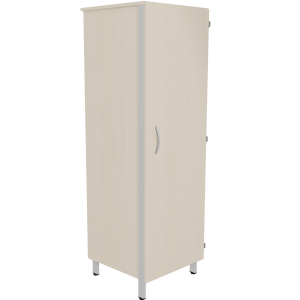 Armoire CUBIK 1 porte charnière à droite 1/2 penderie et lingerie mélaminé et époxy - L60xP60xH184 cm