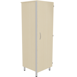 Armoire CUBIK 1 porte charnière à droite 1/2 penderie et lingerie mélaminé et époxy - L60xP60xH184 cm