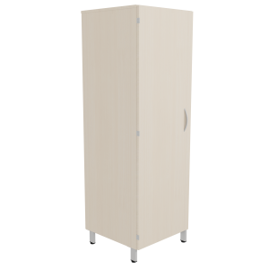 Armoire CUBIK 1 porte charnière à gauche 1/2 penderie et lingerie mélaminé et époxy - L60xP60xH184 cm