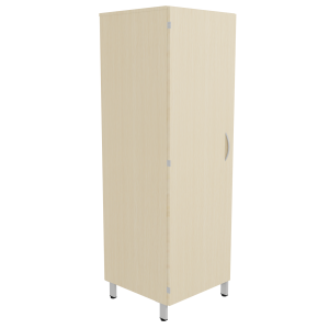 Armoire CUBIK 1 porte charnière à gauche 1/2 penderie et lingerie mélaminé et époxy - L60xP60xH184 cm