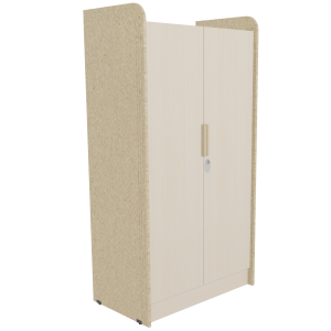 Armoire COSMO 2 portes moraillon lingerie médium et médium - L100xP63,3xH191 cm