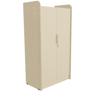 Armoire COSMO 2 portes moraillon lingerie médium et médium - L100xP63,3xH191 cm