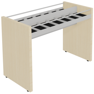 Bac à CD/DVD CARÉA 14 cases plaqué hêtre et époxy - L123,1xP60xH87 cm
