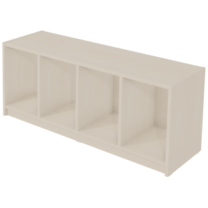 Bac bas à BD 4 cases mélaminé - L122xP40xH51 cm