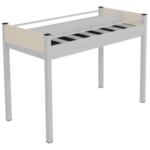 Bac à CD/DVD LINÉAL 14 cases époxy et mélaminé - L118xP60xH86 cm