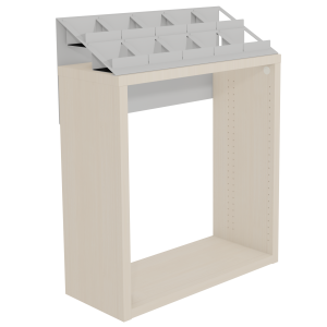 Meuble CD/DVD CARÉA 10 cases stratifié et époxy - L95xP40xH120 cm