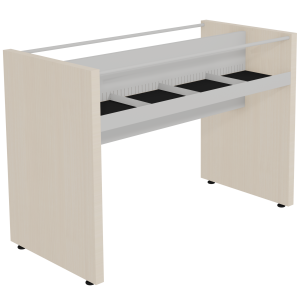 Bac à BD CARÉA 8 cases stratifié et époxy - L123,3xP60xH87 cm