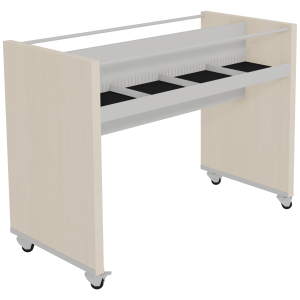 Bac à BD CARÉA mobile 8 cases stratifié et époxy - L123,3xP60xH92,7 cm