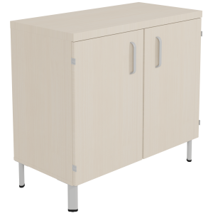 Buffet DANAÉ PREMIUM 2 portes mélaminé piètement époxy - L100xP50xH91 cm - Gris alu RAL 9006