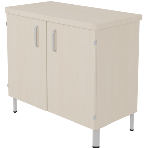 Buffet DANAÉ SIGNATURE 2 portes mélaminé piètement époxy - L104xP54xH89 cm - Gris alu RAL 9006