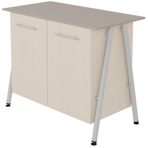 Buffet ELLA 2 portes mélaminé plateau compact piètement époxy - L106xP54xH92 cm