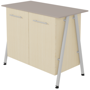 Buffet ELLA 2 portes mélaminé plateau compact piètement époxy - L106xP54xH92 cm