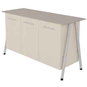 Buffet ELLA 3 portes mélaminé plateau compact piètement époxy - L150xP54xH92 cm