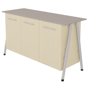 Buffet ELLA 3 portes mélaminé plateau compact piètement époxy - L150xP54xH92 cm