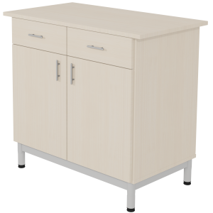 Buffet ARCUS 2 portes 2 tiroirs mélaminé piètement époxy - L98,5xP55xH90,5 cm