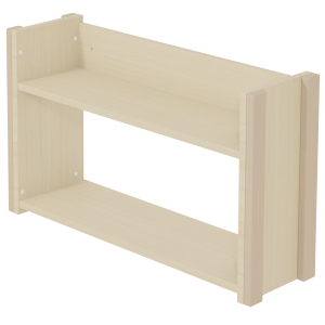 Étagère murale VERCORS II 2 tablettes mélaminé et bois - L83xP24xH50 cm