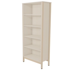 Bibliothèque VERCORS II 5 tablettes mélaminé et bois - L80xP40xH185 cm