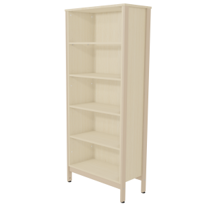 Bibliothèque VERCORS II 5 tablettes mélaminé et bois - L80xP40xH185 cm