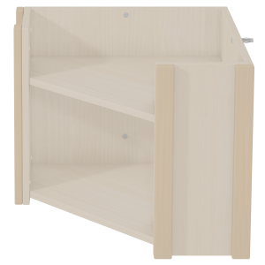 Étagère murale VERCORS II d'angle 2 tablettes mélaminé et bois - L60xP60xH50 cm