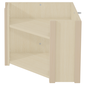 Étagère murale VERCORS II d'angle 2 tablettes mélaminé et bois - L60xP60xH50 cm